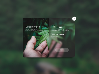 Popup for meditation webapp animation app blur blurred background branding design frontend icon popup popups ui uidesign ux web webapp webapp design