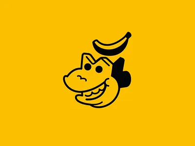 Monkey Banana banana brand icon outline stroke