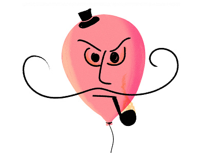 🎈 angry balloon moustache pink