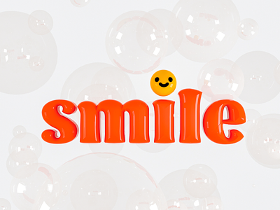 smile 3d bubbles smile typography