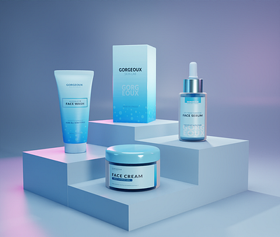 Gorgeoux - Packaging & Product Visualization 3d beauty beauty product brand identity branding cosmetics design high end minimal mockup packaging skincare