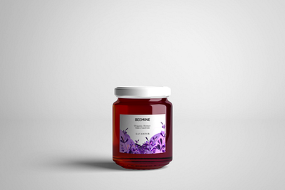 Lavender Honey bee branding honey honey jar honey label honeybee honeycomb jar label lavander packaging packaging design packaging illustration packaging mockup