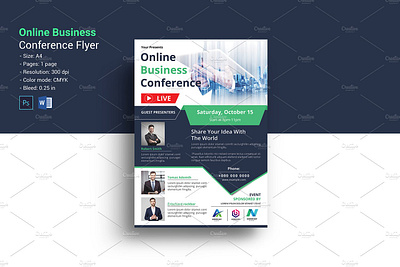 Business Conference Flyer business conference business conference flyer conference poster corporate conference minimal flyer ms word online business conference online conference photoshop template seminar