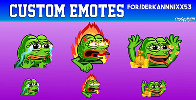 pepe frog emotes branding design esport illustration logo twitch banner twitch logo twitchemote youtube youtube banner youtube logo