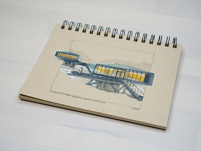 Comandante Ferraz Research Station (Antarctica) architectural illustration architecture arctic copicmarkers drawing inktober inktober2020 sketch