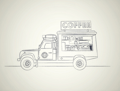 Land Rover Coffee Truck coffee coffee truck defender defender 130 illustration land rover