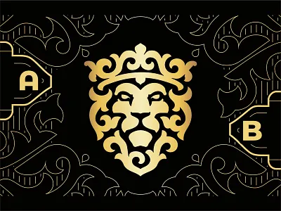 Lion credit card design credit card design elegant lion logo design lion logo design lion shield luxury lion logo design ornamental design