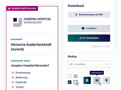 UI Components for Medical Job Board component design system landing page minimal symbols ui web webdesign website