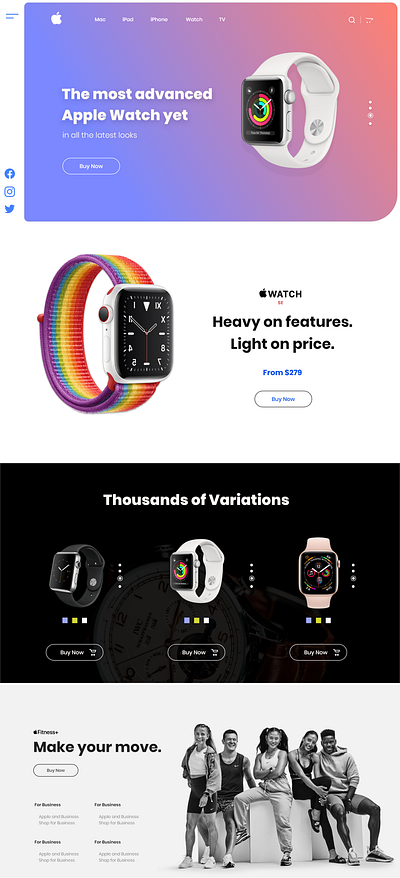 Apple Watch Web Design - Adobe XD apple watch best free prototype ui ux webdesign