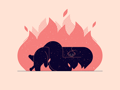 Vectober 21: Sleep fire halftone illustration inktober inktober2020 sleep texture this is fine vectober vectober2020 vector