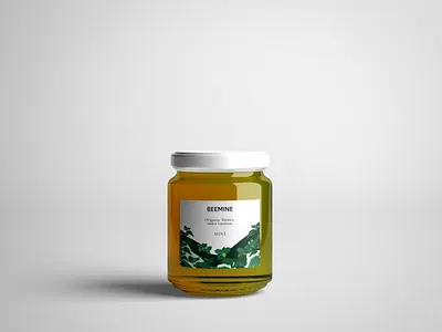 Honey Mint bee branding honey honey jar honey label honeybee honeycomb jar label packaging packaging design