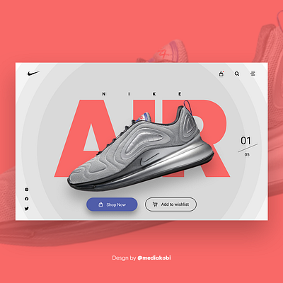 Landing page for Nike Air design ui ux