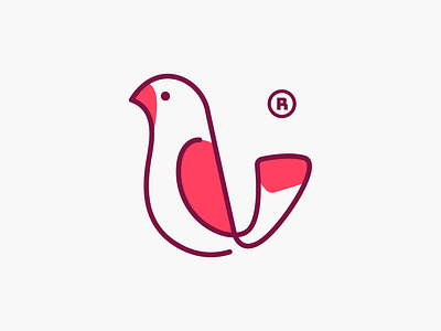 Monoline parrot! bird brand brand identity branding icon illustration logo logo design logodesign logos mark minimal monoline parrot sparrow stroke symbol wings