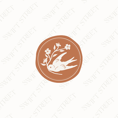 Swift Street Pattern and Badge bird branding design drawing graphic design illustration illustrator logo logo design vector