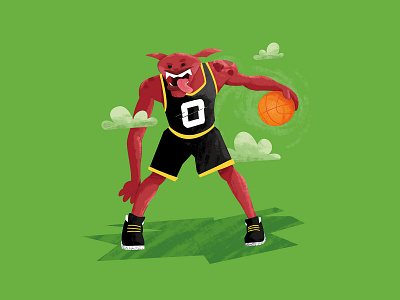 Nawt - Red Monstar alien basketball illustration jordan looney looney tunes monstars monsters spacejam