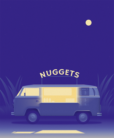 Nuggets Truck camper campervan car dribble weekly warm up food truck illustration illustrator nuggets vw camper