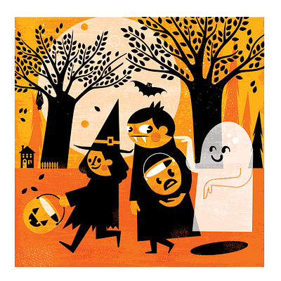 october emailer children cute halloween trick or treat happy illustration texture