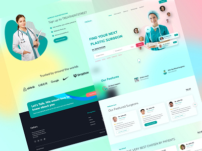 Healthcare Landing Page illustration website design 3D Art ui animation app ui branding clean concept design doctor health healthcare healthy illustration logo medical medical app medical care nurse typography ui web website