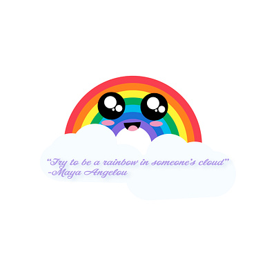 Rainbow animation flat illustration illustrator