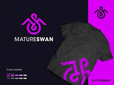 mature swan LOGO design branding logo monogram logo swan logo