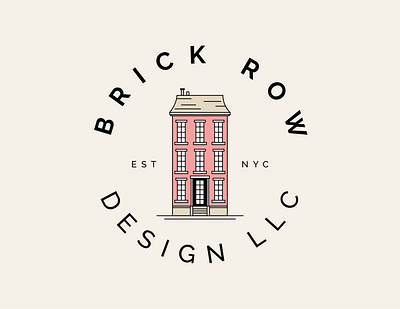 Brick row 1887 Illustration v3 bontorno branding brick row design flat house illustration logo minimal row house typography vector