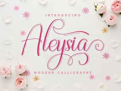 Aleysia calligraphy design illustrator logo modern wedding