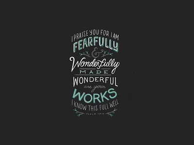 Psalm 139:14 design design art graphicdesign hand lettering handlettering illustration illustration art lettering lettering art lettering artist procreate procreate art psalms scripture