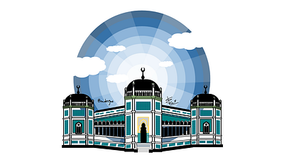 Masjid Al Mahsun - Medan animation branding design icon illustration illustrator logo ui ux vector