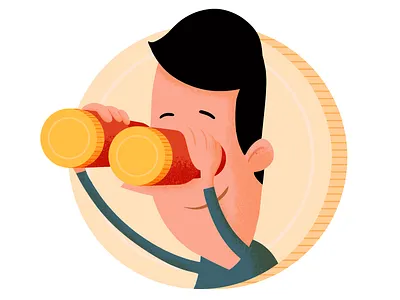 Financial outlook coins financial illustration