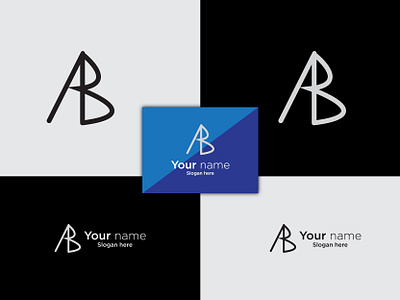 AB Logo version 2 art branding design graphic design illustration illustrator logo minimal typography vector