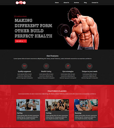 Free Gym Website Template free template free website template html template website template