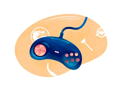 Retro gamepad from a game console arcade art cartoon computer console control design digital electronic flat game gamepad gamer gaming illustration joypad joystick pad vector