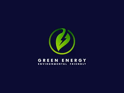 Green energy logo brand branding company concept design electrical green energy leaf logo logo design vector