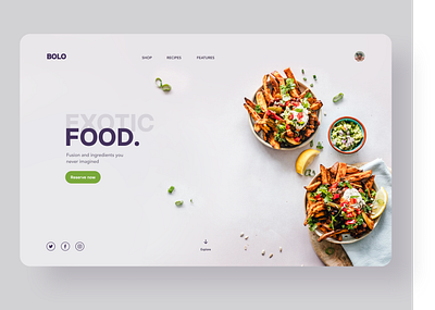 Exotic Food Web Concept creative design interaction interface ui uiux ux web webdesign website