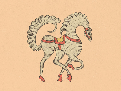 Folk horse dribbble emblem fairy tale fairytale folk folklore graphic horse illustration russia russian slavic symbol vector