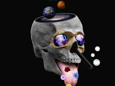 Stoned art design graphic art graphicdesign photoshop skull stoned universe