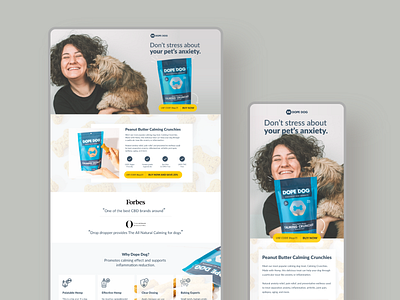 Dope Dog Landing Page adobe xd branding colorful website cool website concepts deck design design dog illustration dog products dog website illustration landing page products landing page ui unbounce user experience design website website concept website design