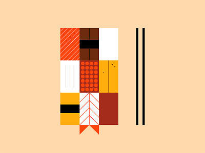 30 day challenge: Sushi 30daychallenge art design food geometric art graphic graphicart illustration illustrator japanese nigiri simple illustration sushi