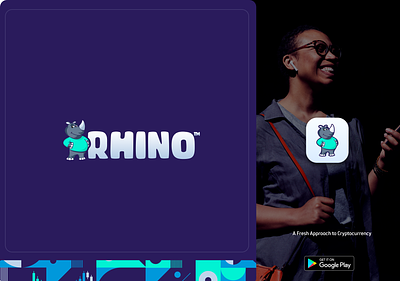 Rhino Logo app branding cartoon character color design icon illustration logo rhino symbol typography