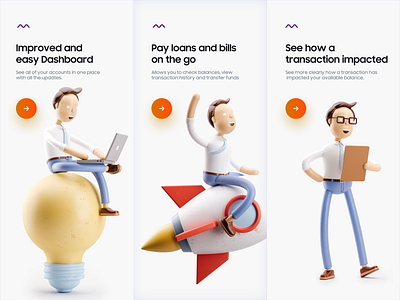 Finance App Onboarding Screen 2d 3d app application banking character creative design finance illustration minimal mobile onboarding onboarding ui payment product design typography wallet web website