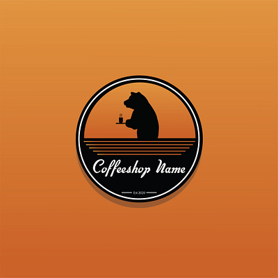 Coffeeshop logo bear branding coffee coffeelogo coffeeshop design illustration illustrator logo logodesign logos minimal vector