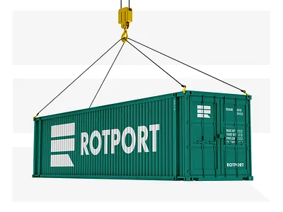 Rotport branding container harbor identity logo mockup mockups port rotterdam shipping transport