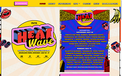 Heatwave Music Festival site design ui web design
