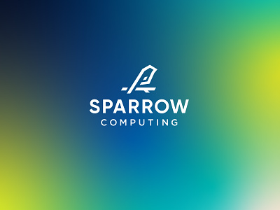 Sparrow Computing bird computing design gradient icon iconography illustration logo logo design sans serif tech ui vector