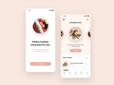 Healthy meal plan UI design adobe xd figma fitness fitness app meditation app mobile mobile app mobile app ui design sketchapp ui ui design ui kit ui ux design workout app yoga app 应用 应用界面 设计