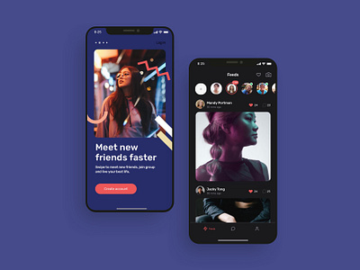 Social Networking App UI design adobe xd dark mode figma messaging app mobile mobile app mobile app ui design sketchapp social app social media social networking app ui ui kit ui ux design 应用 应用界面 设计