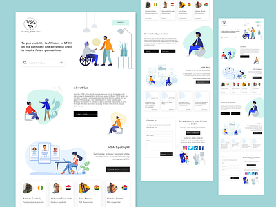 Visibility STEM Africa (VSA) - Landing page concept design flat homepage illustrations landing page landing page design ui ux web website