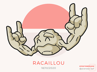 Racaillou / Geodude - Poktober 2020 cailloux challenge dessin doigt draw drawing eighteen finger geodude illustration illustrator metal music pokemon pokemon art poktober poktober2020 racaillou rock vector