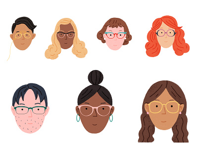 100 Years in Glasses decades drawing frame glasses illustration photoshop procreate styles