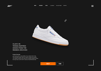 Reebok Web Concept UI concept design layout design reebok shoes ui ui design website design